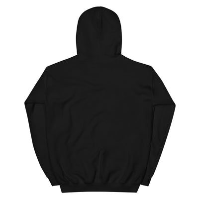 Sweat à capuche unisexe noir, vue arrière, coupe classique, tissu épais