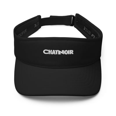 Visière noire unisexe avec logo brodé Chatnoir, style tendance, ajustable, vue de face